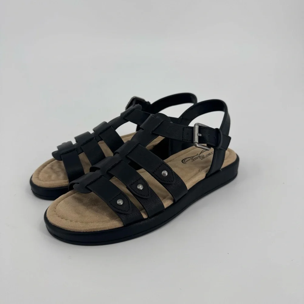 Easy Street Women's Black Chirp Flat Gladiator Sandals 6.5 - Picture 3 of 9
